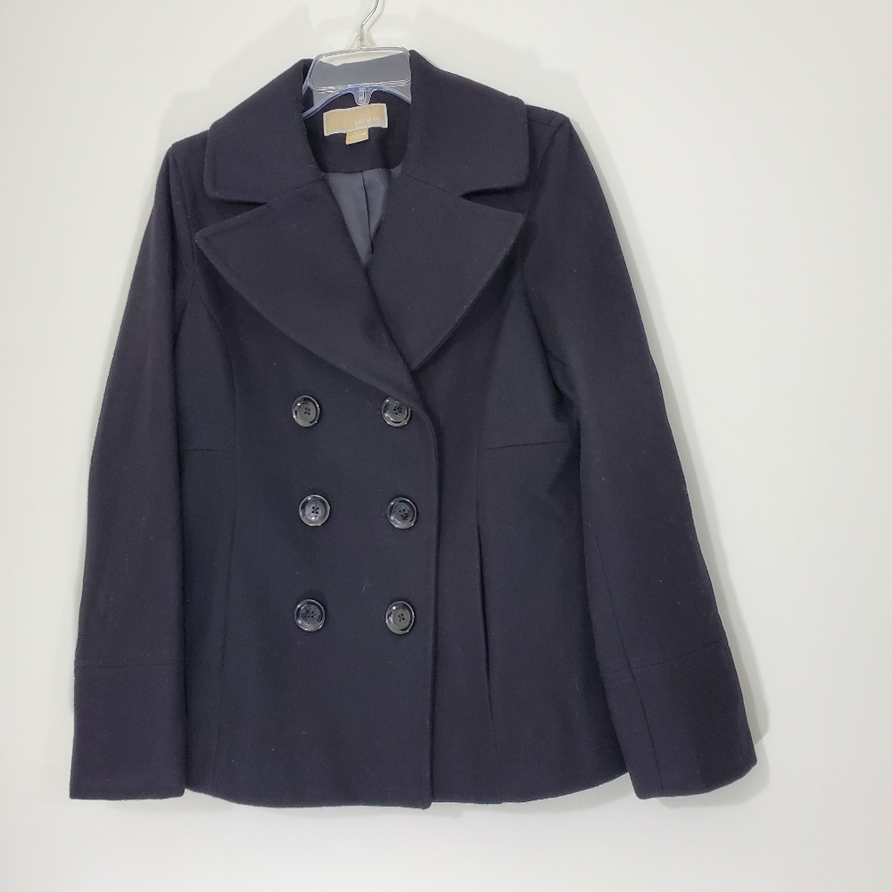 Michael Kors Black Wool Coat, Size Medium.